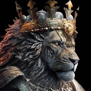 4x6 Lion‎ King Watercolor Oil Painting Fantasy Art Print